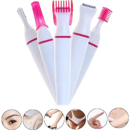 6PCS/Set Electric Epilator 5 in 1 Face Underarm Bikini Hair Removal Device Remover Mini Female Shaver Eyebrow Trimmer