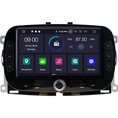 7" Android 10.0 OS Car Multimedia Navigation GPS Radio System Player for Fiat 500 2016-2020 with 256GB External HDD Support