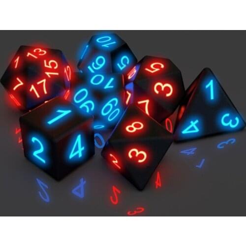 7PCS Electronic LED Dice D20 Glowing Digital Dices Magic Trick Pixels DND Board Role Play Game MTG Table Games Bar Pub Club