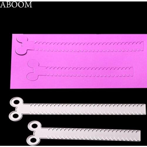 ABOOM 2PC/Lot Metal Steel Cutting Dies Stencil Scissors Zipper Decorative DIY Scrapbooking Greeting Card Embossing Die Template