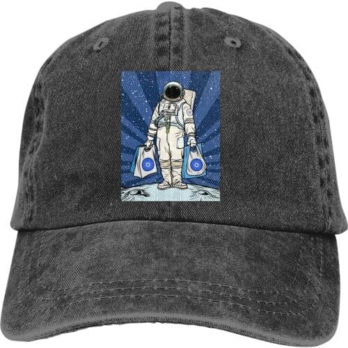 Adjustable Solid Color Baseball Cap Bags Are Full To The Moon ADA Space Man Washed Cotton Cardano Cryptoc Sports Woman Hat