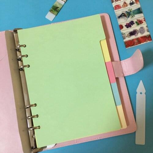 5pcs/lot Paper Notebook Diary Index Divider A5 A6 Size 6 Holes for Binder Planner Notebook Stationery Students Photo Album
