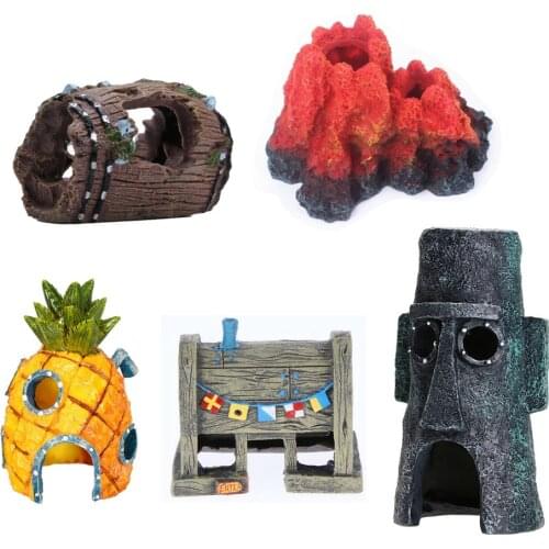 Fish Tank Decor Underwater Plants Pineapple House Fish Hiding Play Home Shrimp Nest Fish Tank Decor Aquarium Decoration