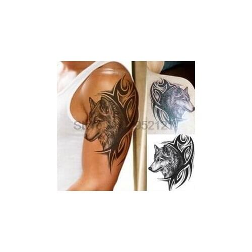 By dhl or ems 500pcs Water Transfer fake tattoo Waterproof Temporary Tattoo sticker wolf tattoo flash tattoo 12*19cm