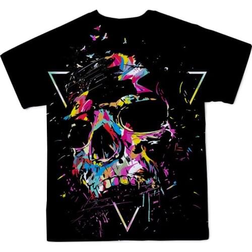 Skull Graphic T Shirts Vaper Hippie Camisetas For Men Tops Camiseta Hombre Ropa Clothing Streetwear Camisa Masculina Verano