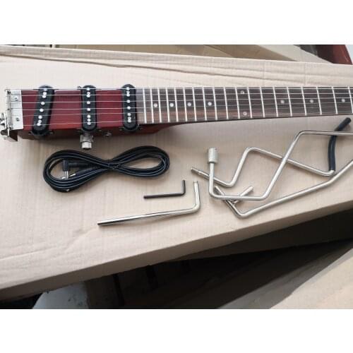 Custom 6 string guitar,red mini guitar,Travel, portable guitar,SSS pickups,chrome button,tremolo bridge