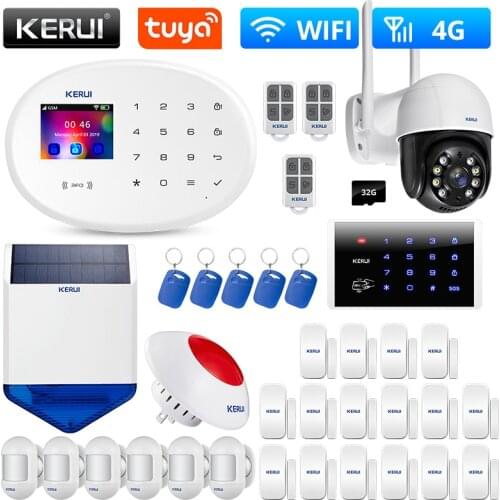 KERUI W204 Tuya Smart WIFI GSM 4G Alarm System Kit Home Security RFID Wireless APP Control IP Camera Siren PIR Motion Sensor