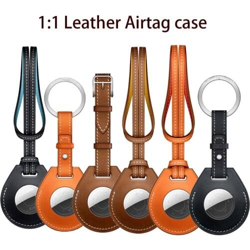 1:1 Leather Airtag Case For Apple Airtags Protective cover For Airtag Locator Tracker Anti-lost Device Sleeve Key Charm Luggage