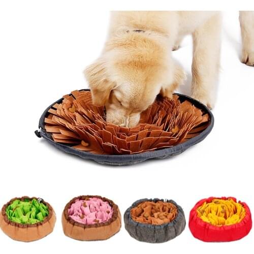 Interactive Pet Dog Toys Round Pet Sniffing Pad Washable Training Blanket Feeding Mat Piecing Multi-color Dog Toys