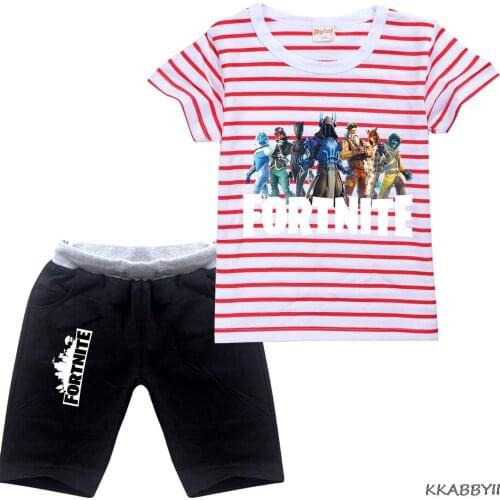 Fortnite Summer Boys Girl Clothes Children Clothing Sets for Kids T-Shirt Shorts 2PCS Outfits Cotton Casual Clothes
