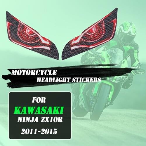 Motorcycle 3D Headlight Stickers Guard Head light protection Sticker For Kawasaki Ninja ZX10R ZX-10R ZX 10R 2011-2015
