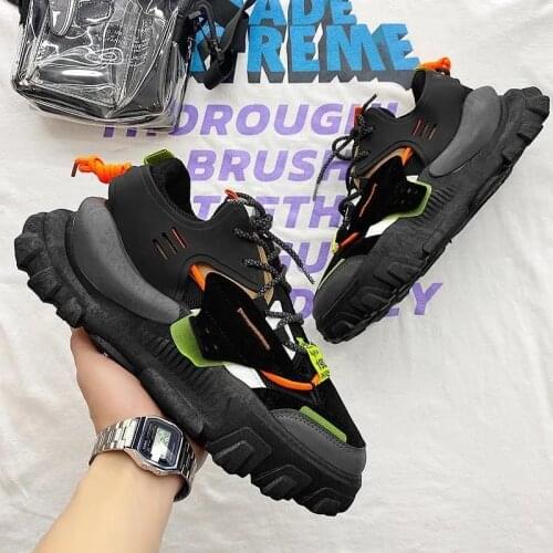 Mens Platform Sneakers 2021 Autumn New Fashion Breathable Men Chunky Shoes Trainers Street Style Male Footwear Tenis Masculino