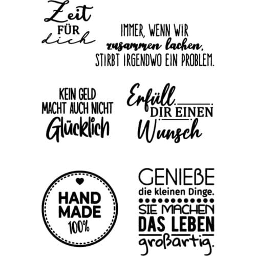 German Quotations Wishes Lettering Clear Stamps Elegant Card Making Stamps for Card Making Decoration and DIY Scrapbooking
