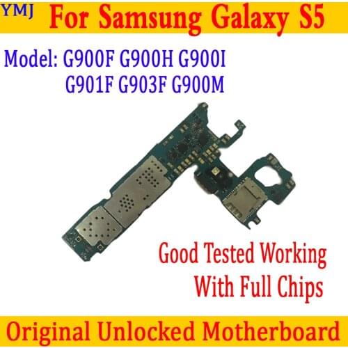Original Unlocked for Samsung Galaxy S5 G900F G900I G900H Motherboard with Android System,Good Tested Board