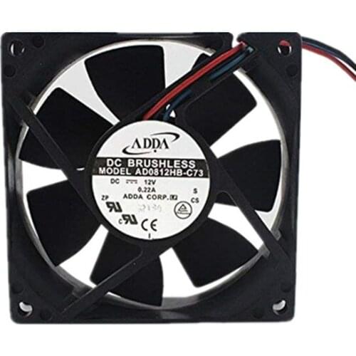 Original AD0812hb-c73 12V 0.22A 8CM 8020 3 line of The Industrial Control Fan 6months Warranty