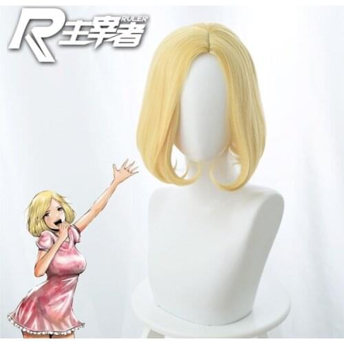 Back Street Girls Cosplay Wigs Girls Heat Resistant Synthetic Hair Yellow Short Cosplay Wigs Halloween Carnival Cosplay