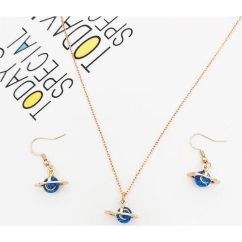 Personalized and Interesting Handmade New Design Galaxy Planet Pendant Perforated and Nonperforated Ear and Necklace