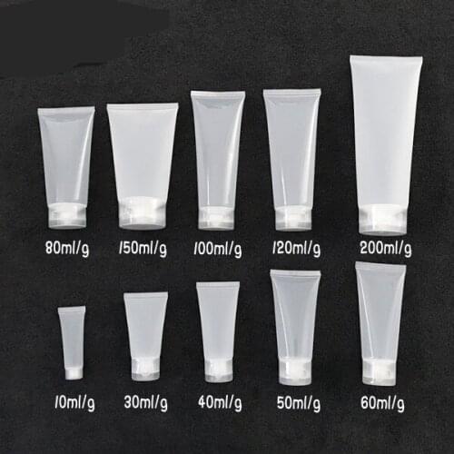 300pcs/lot 10/30/40/50/80/100/120/150/200g/ML Plastic Soft Bottle Cosmetic Cream Tube Facial Cleanser Lotion Squeeze Bottles