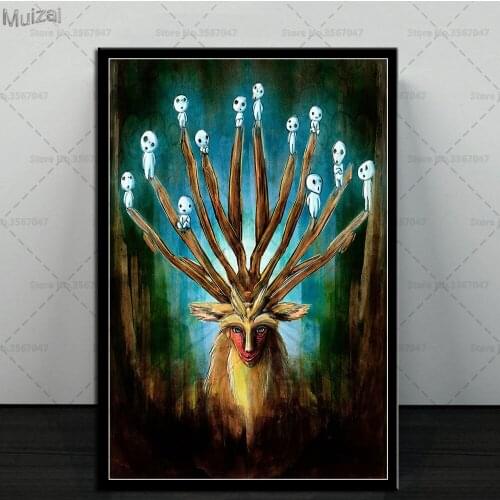 Princess Mononoke Poster Ghibli Japcn Cartoon Posters and Prints Canvas Painting Wall Art Picture for Living Room Home Decor