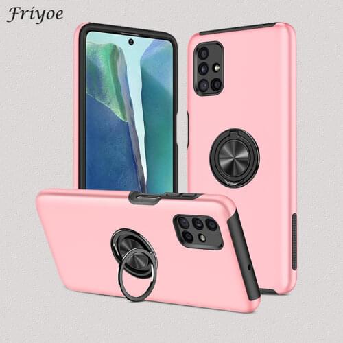 Back Cover For Samsung Galaxy M51 S20 S21 FE Plus Ultra Note 20 Ultra Invisible Ring KickStand Holder Shockproof Case