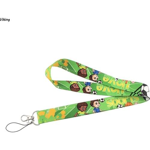 G1580 Cartoon Football Boy Key Lanyard ID Badge Holder Phone Neck Strap With Key Ring