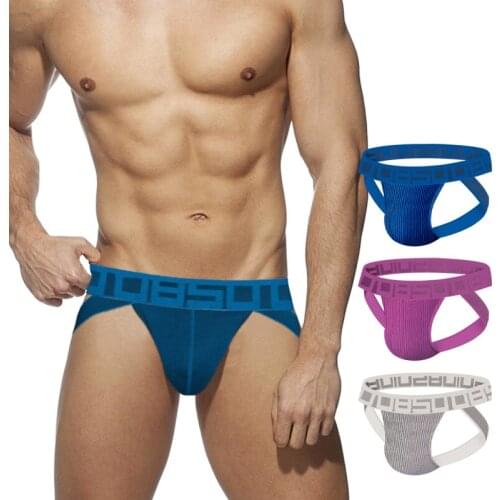 Cotton Low Waist Sexy Underwear Men Jockstrap Gay Male Lingerie Mens Thongs And G-Strings Sissy Mens Panties Bikini Thong