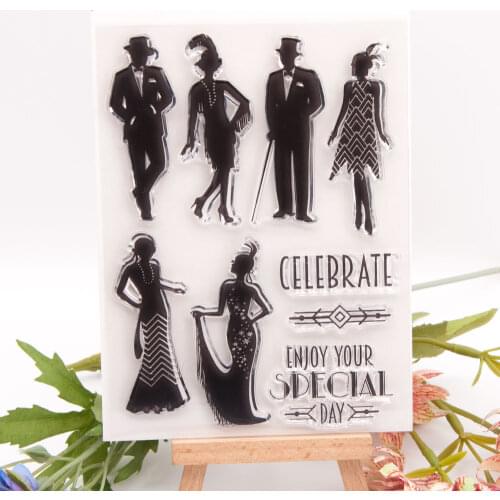 WYSE Ladies Men Stamp and Dies set Words Clear Stamp /Metal Cutting Die for Scrapbooking Embossing Photo Album Decorative Paper