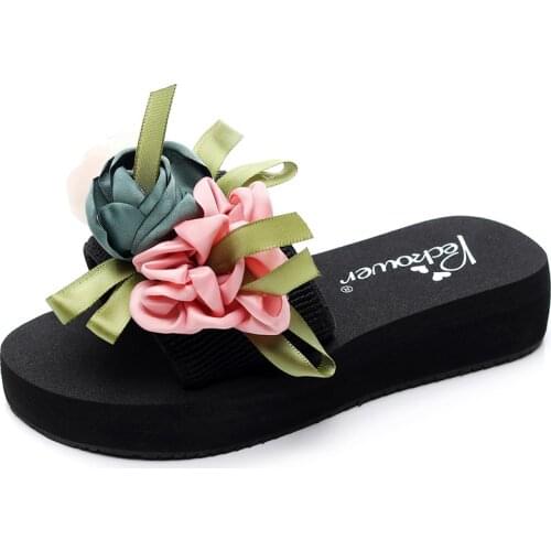Womens Slippers, Summer Wear, Parent-child Travel, Childrens Sandals, New Sweet Flowers, Beach Shoes, Beach Shoes, Flip-flops