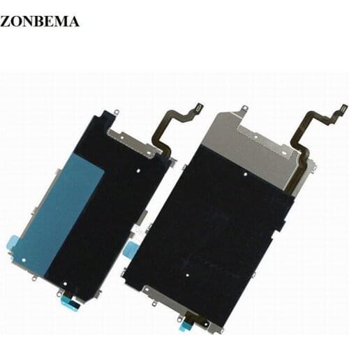 ZONBEMA 50pcs New LCD Metal Backplate Shield with Home Button Extend Flex Cable for iPhone 6 6 Plus 4.7" 5.5"