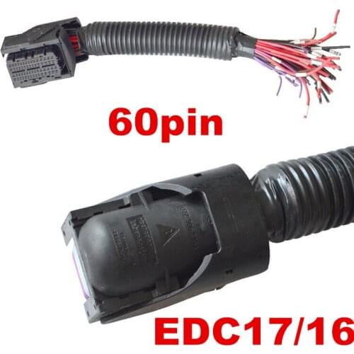 1 kit New ECU/EDC17/16 60 Pin/Way Car Engine Computer Board Plug Connector With Full Cable Wire Pigtail For Volkswagen Audi