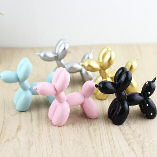 1PC Cute Resin Crafts Sculpture Balloon Dog Party Accessories Colorful Home Desktop Ornament Cake Dessert Decorative Ornaments