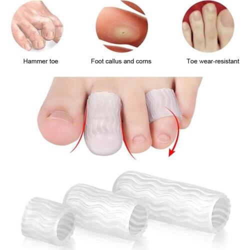 10Pairs Toe Cover Protector Sports Pain Relief Hammer Toe Correction Separators High Elasticity Braces Supports Health Care