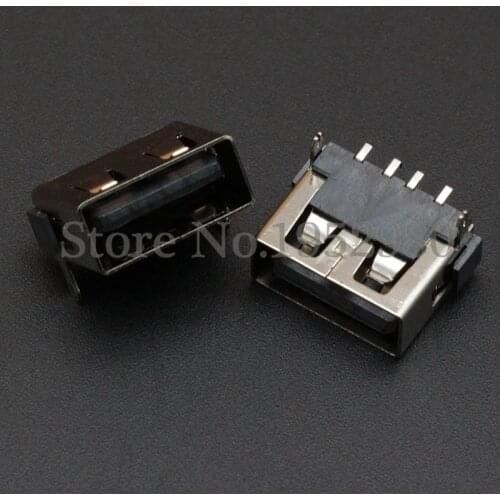 10PCS USB 2.0 Connector Female Socket SMT Back 2 Feet 10.0mm High 4 Pin for Data Transmission Port Low Price