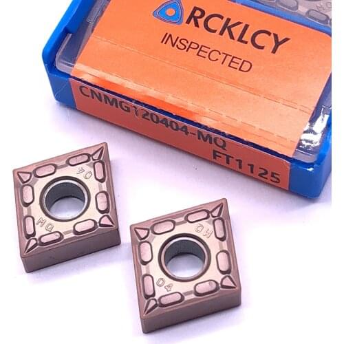 10pcs RCKLCY Cemented carbide CNMG120404 MQ FT1125 Cutting Lathe CNC Turning Tools Lathe Cutter Machining Stainless Steel Parts