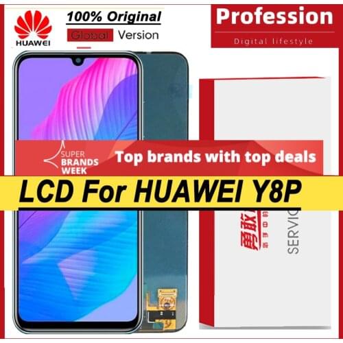 100% Original 6.3'' IPS Display with Frame for Huawei Y8P 2020 AQM-L21 LCD Touch Screen Digitizer Assembly Repair Parts