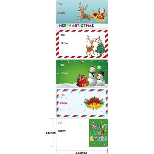 100pcs 4 Designs Adhesive Christmas Gift Name Tags XMAS Stickers Santa Present Seal Labels Christmas Holiday decor commodity