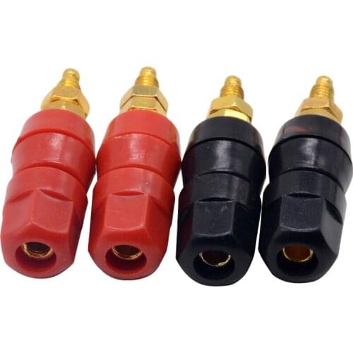 2PCS 4mm Terminals Red Black Connector Amplifier Terminal Binding Post Banana Speaker Plug Jack Adapter Socket