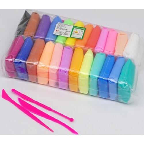 24 Colors Air Dry Super Light Clay Kids DIY Colored Clay Creative Colorful Plasticine Early Education Toys for Children