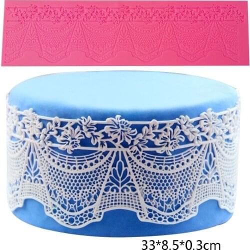 3D European Stlye Silicone DIY Lace Mold Cake Decor Sugar Crafts Gumpaste Fondant Mould Mat Baking Decorating Tool