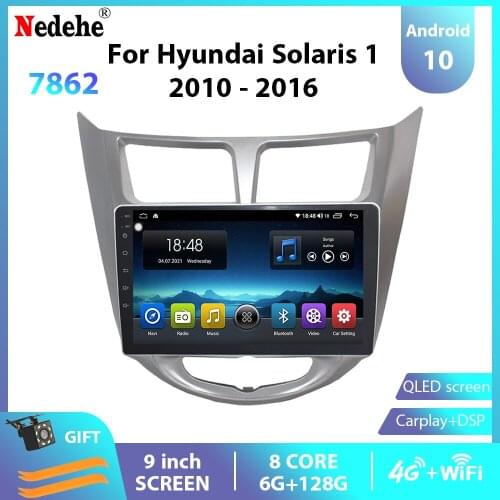 Android 10.0 Car Radio 2 Din Autoradio Stereo Audio GPS For Hyundai Solaris Verna Accent i25 2010-2016 Cassette Tape Recorder