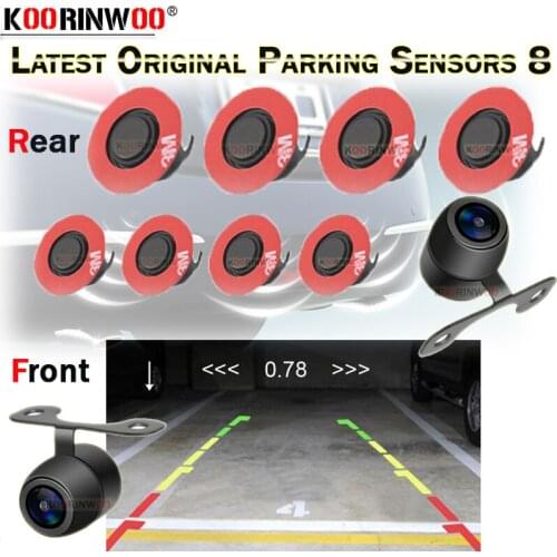 Koorinwoo Dual Core CPU Car Video Parking Sensor Front With Backup Camera Rear Radar Detector Assistance Video Signal 8 Sensors