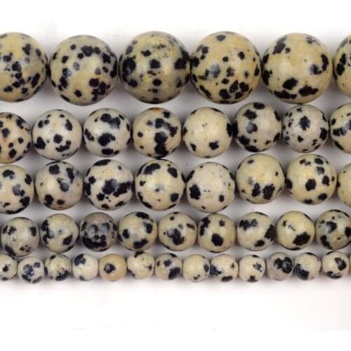 Natural Dalmation Jaspers Stone Beads Round Loose Spacer Beads For Jewelry Making 4/6/8/10/12mm DIY Bracelet Handmade