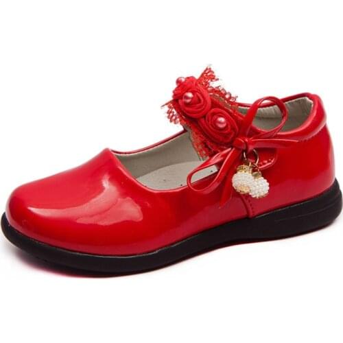 White pink childrens shoes sandals girls wedding banquet dress shoes princess leather shoes teen girls black dance shoes