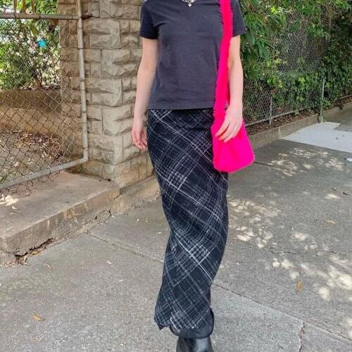 Striped Long Skirts y2k Retro Straight Skirts High Waisted Summer Skirts Women Sweet Cute Party Skirts 2021 New Trendy