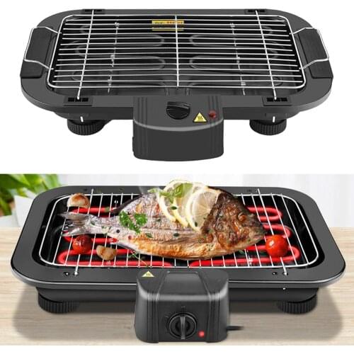 5-Level Control Griddle Electric Table Top Adjustable Temperature Grill BBQ Barbecue Garden Camping Cooking Indoor 1300W