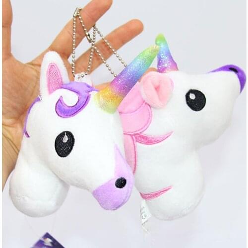 20pcs/lot Unicorn Plush Toy Soft Stuffed Horse Head Licorne Unicornio Plush Key chains Dolls Kids Baby Toys Chiristmas Gift
