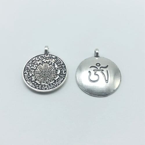 JunKang 10pcs Turkey Yoga Logo Pendant Disc Accessories Jewelry Handmade Bracelet Necklace Connector 23*27mm