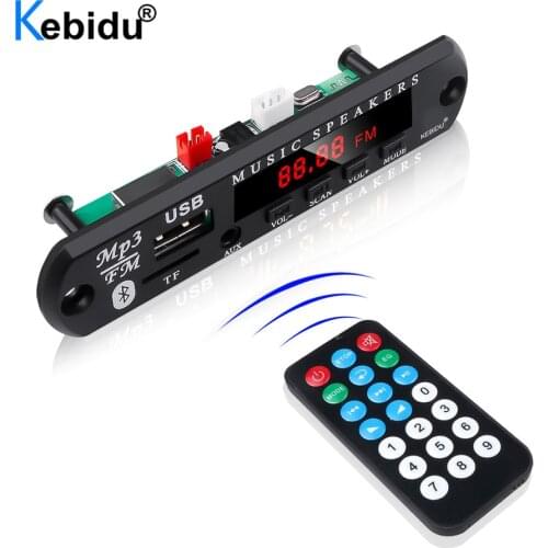 Kebidu 12V Wireless Bluetooth MP3 WMA Decoder Board Car Audio MP3 Player USB TF FM Radio Module For Car Speaker