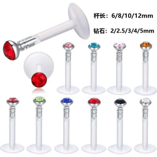 10Pcs/lot Bioplast Tragus Piercing Lip Piercings Labret Ring Cartilage Tragus Ear Studs Lip Piercing Rings Body Piercing Jewelry