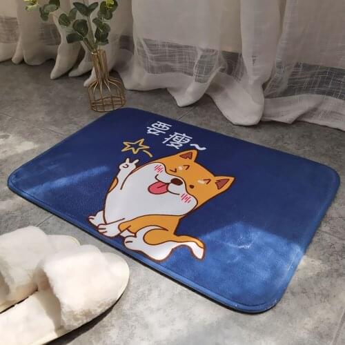 Cartoon Cat Dog Bath Rug Bathroom Non-Slip Mat Bathroom Door Entrance Mat Toilet Mat Entrance Door Absorbent Mat Door Mat